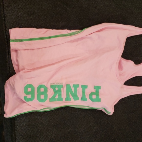 Vintage Victoria secret pink tank with shelf bra - Picture 1 of 2
